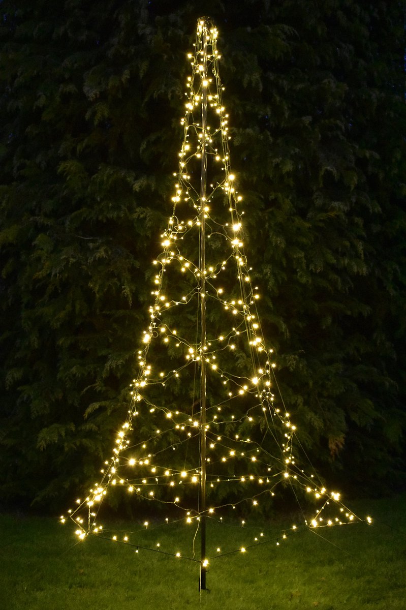 Woud Blaze Viskeus FlinQ Vlaggenmast Kerstboom 3m Warmwit - Licht Kerstboom - 480LEDS -  Kerstboom Verlichting - Kerstverlichting Buiten - De Leukste Shop