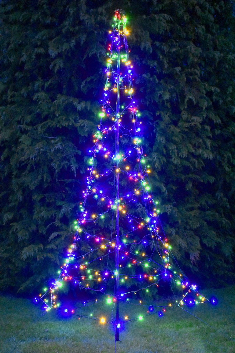 Luxxtree Vlaggenmast Lichtketting 3m Multicolor - Licht Kerstboom - 480 LED-lichtjes - Multikleur - Kerstverlichting buiten - Vlaggenmast De Leukste Shop