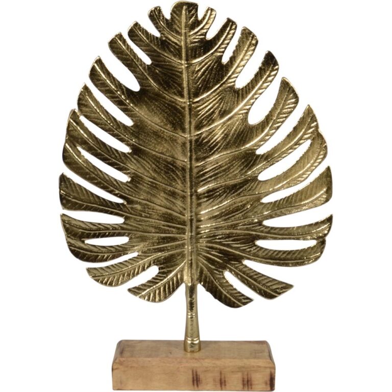 Plantenwinkel Gouden blad op voet 30x43x6 cm “Jungle Fever”